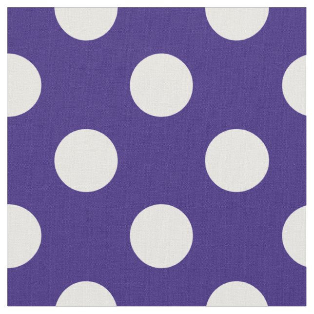 White polka dots on dark blue fabric (Close Up)