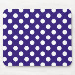 White polka dots on dark blue mouse pad<br><div class="desc">White polka dots on dark blue</div>