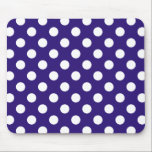 White polka dots on dark blue mouse pad<br><div class="desc">White polka dots on dark blue</div>