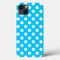 White polka dots on electric blue Case-Mate iPhone