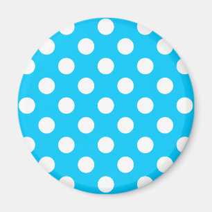 White polka dots on electric blue magnet