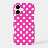 White polka dots on fuchsia