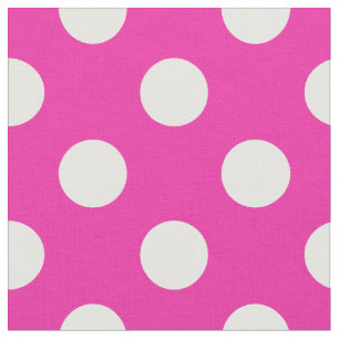White polka dots on fuchsia fabric