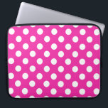 White polka dots on fuchsia laptop sleeve<br><div class="desc">White polka dots on fuchsia</div>