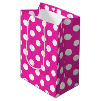 White polka dots on fuchsia