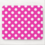 White polka dots on fuchsia mouse pad<br><div class="desc">White polka dots on fuchsia</div>