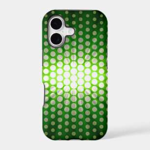 White Polka Dots on Green Background