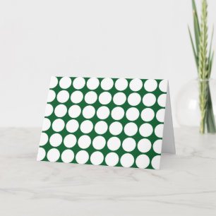 White Polka Dots on Green Card