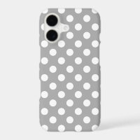 White polka dots on grey