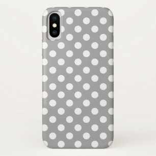 White polka dots on grey Case-Mate iPhone case