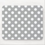 White polka dots on grey mouse pad<br><div class="desc">White polka dots on grey</div>