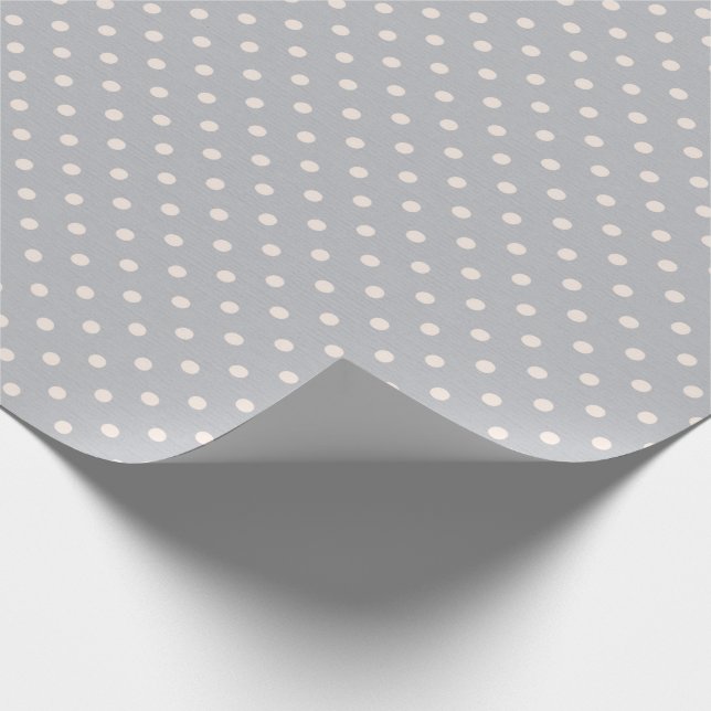 white polka dots on grey wrapping paper (Corner)