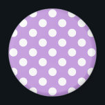 White polka dots on lilac magnet<br><div class="desc">White polka dots on lilac</div>