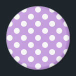 White polka dots on lilac magnet<br><div class="desc">White polka dots on lilac</div>