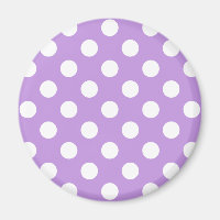 White polka dots on lilac