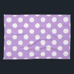 White polka dots on lilac tea towel<br><div class="desc">White polka dots on lilac</div>