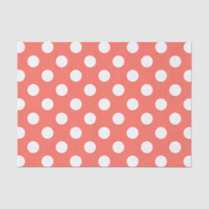 White polka dots on living coral tissue paper