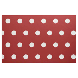 White Polka Dots on Nautical Red Fabric