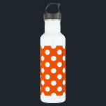 White polka dots on orange 710 ml water bottle<br><div class="desc">White polka dots on orange</div>