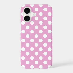 White polka dots on pale pink