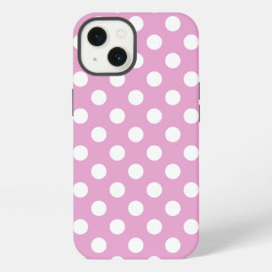 White polka dots on pale pink Case-Mate iPhone cas 13 Case