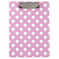 White polka dots on pale pink