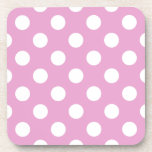 White polka dots on pale pink coaster<br><div class="desc">White polka dots on pale pink</div>