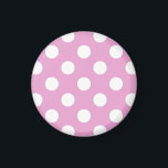White polka dots on pale pink magnet<br><div class="desc">White polka dots on pale pink</div>
