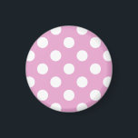 White polka dots on pale pink magnet<br><div class="desc">White polka dots on pale pink</div>