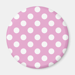White polka dots on pale pink magnet