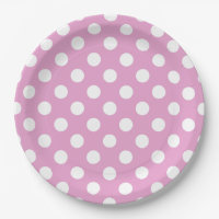 White polka dots on pale pink
