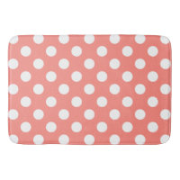White polka dots on peach