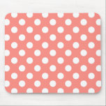 White polka dots on peach mouse pad<br><div class="desc">White polka dots on peach</div>