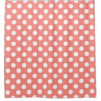 White polka dots on peach