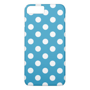 White Polka Dots on Peacock Blue Background Case-Mate iPhone Case