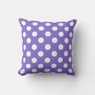 White polka dots on periwinkle cushion