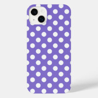 White polka dots on periwinkle