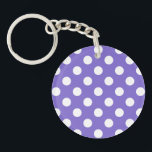 White polka dots on periwinkle key ring<br><div class="desc">White polka dots on periwinkle</div>