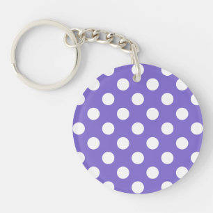 White polka dots on periwinkle key ring