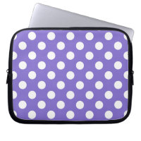 White polka dots on periwinkle