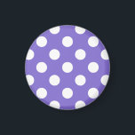 White polka dots on periwinkle magnet<br><div class="desc">White polka dots on periwinkle</div>