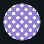 White polka dots on periwinkle magnet<br><div class="desc">White polka dots on periwinkle</div>
