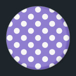 White polka dots on periwinkle magnet<br><div class="desc">White polka dots on periwinkle</div>