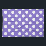 White polka dots on periwinkle tea towel<br><div class="desc">White polka dots on periwinkle</div>