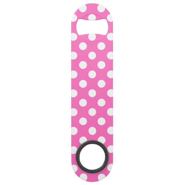 White polka dots on pink (Front)