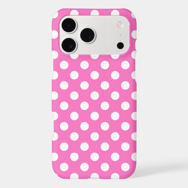 White polka dots on pink (Back)