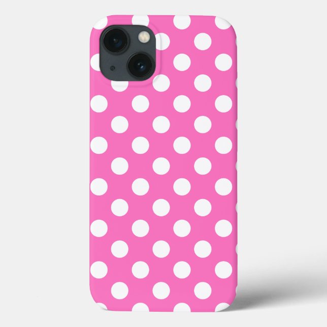 White polka dots on pink Case-Mate iPhone case (Back)