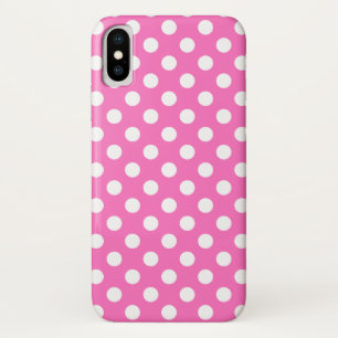 White polka dots on pink Case-Mate iPhone case