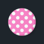 White polka dots on pink magnet<br><div class="desc">White polka dots on pink</div>