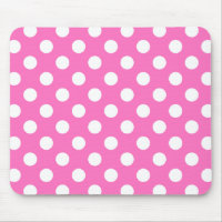 White polka dots on pink